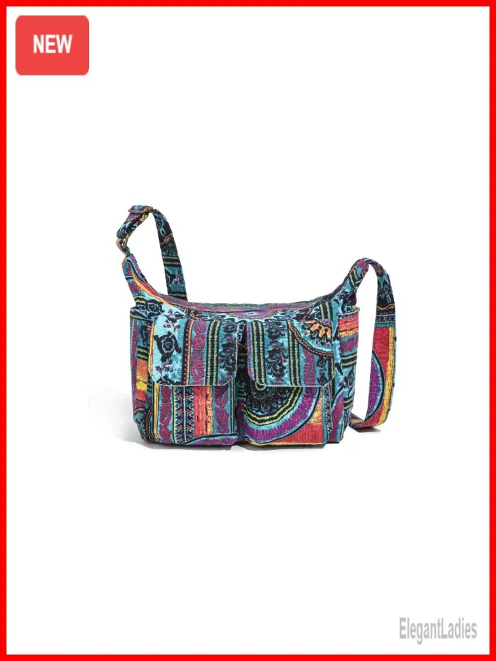 Canvas Bohemian Hobo Shoulder Bag Crossbody with Multiple Pockets